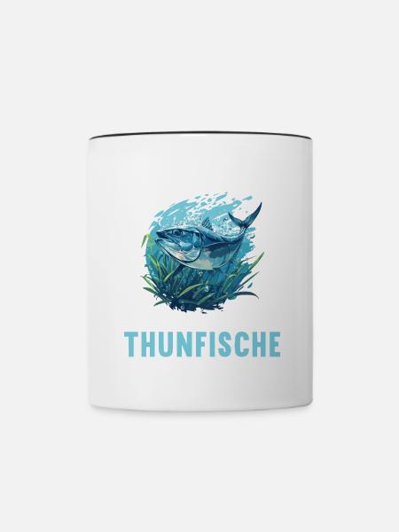 Tuna Thunfische Thunfisch - Tasse zweifarbig - Weiß/Schwarz