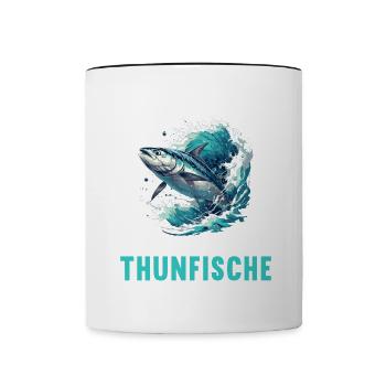 Tuna Thunfische Thunfisch - Tasse zweifarbig - Weiß/Schwarz - Vorne