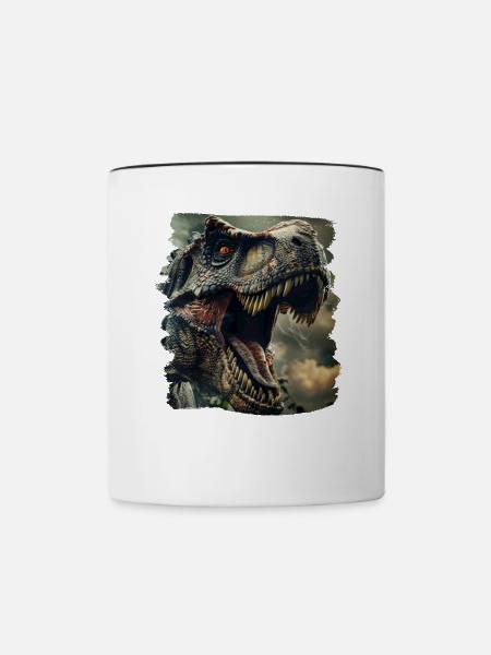 Allosaurier Allosaurus - Tasse zweifarbig - Weiß/Schwarz