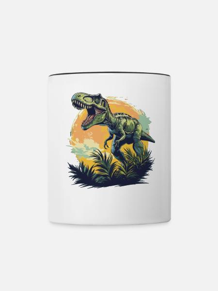 Allosaurier Allosaurus - Tasse zweifarbig - Weiß/Schwarz