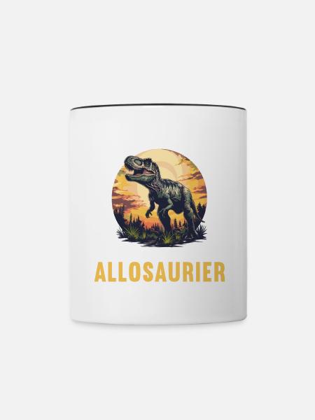 Allosaurier Allosaurus - Tasse zweifarbig - Weiß/Schwarz