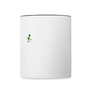 Extraterrestre, OVNI, UAP, Espace, Objet volant spatial - Mug contrasté - blanc/noir - Devant