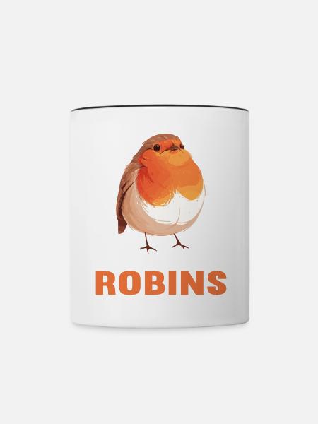 Robin Rotkehlchen - Tasse zweifarbig - Weiß/Schwarz