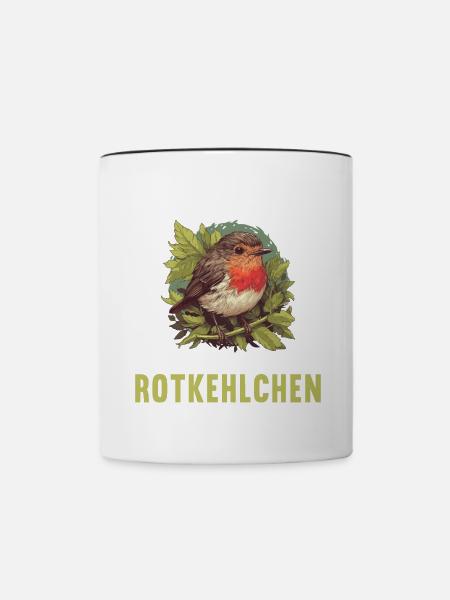 Robin Rotkehlchen - Tasse zweifarbig - Weiß/Schwarz