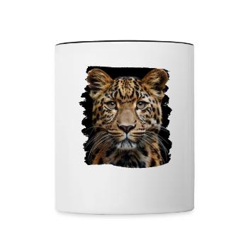 Leoparden Leopard - Contrasting Mug - white/black - Front