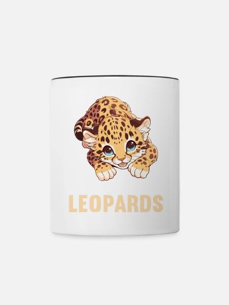 Leoparden Leopard - Tasse zweifarbig - Weiß/Schwarz