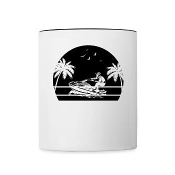 Jetski jet ski Jetski Lover Jetski Racing - Contrasting Mug - white/black - Front