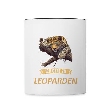 Leoparden Leopard - Contrasting Mug - white/black - Front