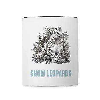 Snow Leopard Schneeleoparden Schneeleopard - Contrasting Mug - white/black - Front