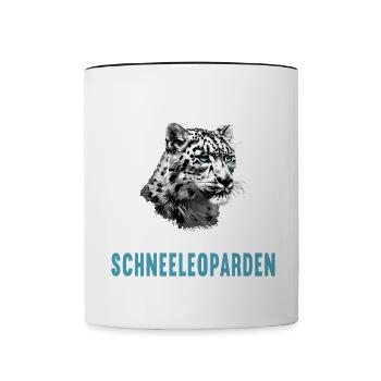 Snow Leopard Schneeleoparden Schneeleopard - Contrasting Mug - white/black - Front