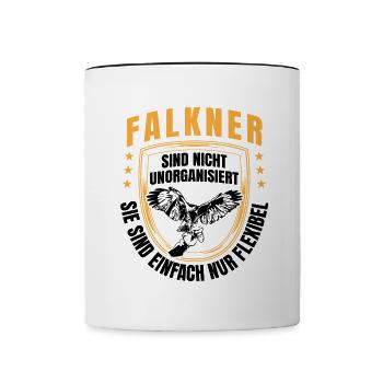 Falconers are flexible Falconry - Contrasting Mug - white/black - Front