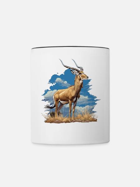 Antelope Antilopen Antilope - Tasse zweifarbig - Weiß/Schwarz