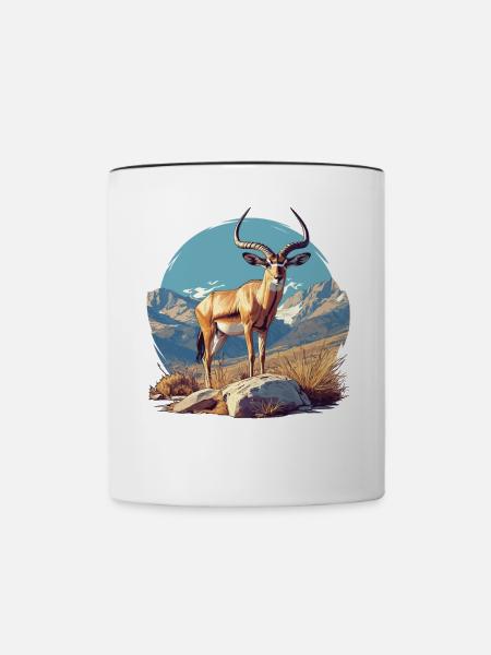 Antelope Antilopen Antilope - Tasse zweifarbig - Weiß/Schwarz