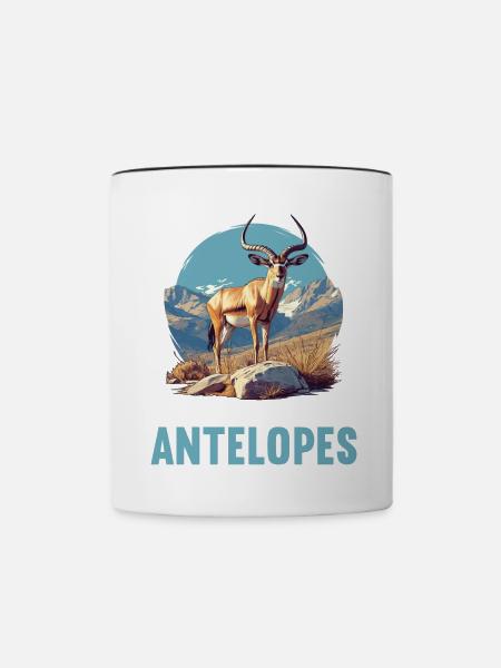 Antelope Antilopen Antilope - Tasse zweifarbig - Weiß/Schwarz