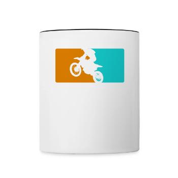 Motocross Enduro Motorcycle Supermoto Motorbike - Contrasting Mug - white/black - Front