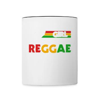 Rastafari Girl, Festival Rasta Jamaica Reggae - Contrasting Mug - white/black - Front