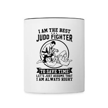 Funny Judo Fighter - I am the best Judo Fighter - Contrasting Mug - white/black - Front