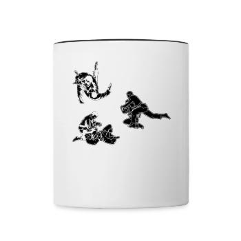 Judo fighter Judo Silhouette - Contrasting Mug - white/black - Front