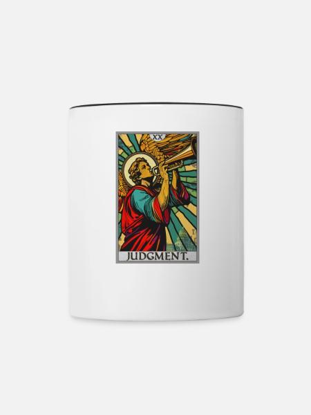 Tarotkarten Tarotkarte 20 Judgment Gericht - Tasse zweifarbig - Weiß/Schwarz