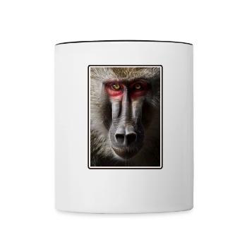 Baboon Paviane Pavian - Tasse zweifarbig - Weiß/Schwarz - Vorne