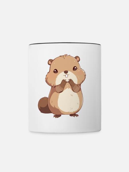 Beaver Biber - Tasse zweifarbig - Weiß/Schwarz