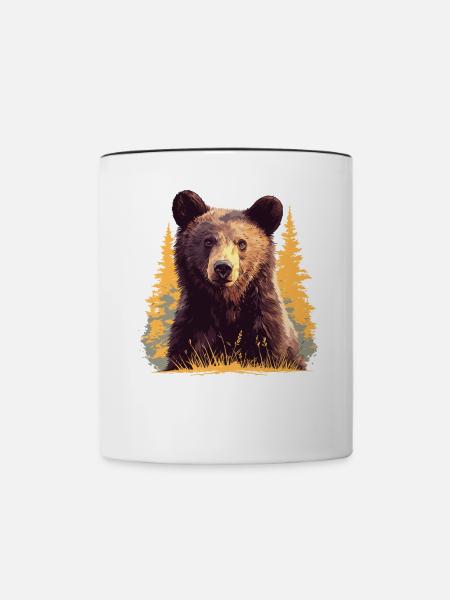 Bear Bären Bär - Tasse zweifarbig - Weiß/Schwarz