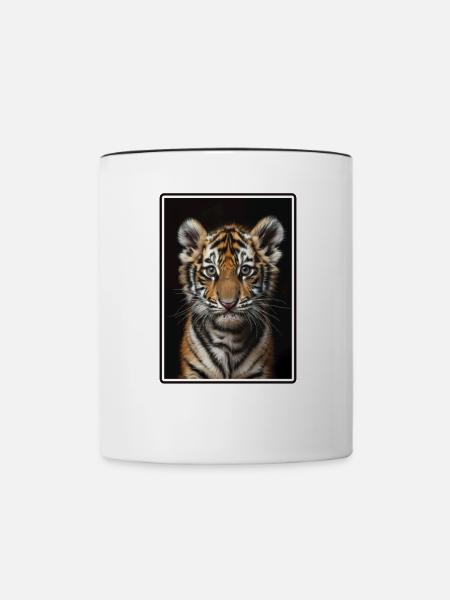 Tiger - Tasse zweifarbig - Weiß/Schwarz