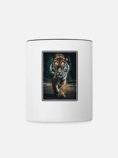 Tiger - Tasse zweifarbig - Weiß/Schwarz