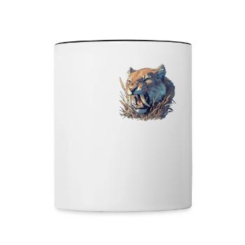 Saber-Toothed Tiger Sabertooth Tiger - Contrasting Mug - white/black - Front