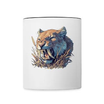 Saber-Toothed Tiger Sabertooth Tiger - Contrasting Mug - white/black - Front