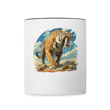 Saber-Toothed Tiger Sabertooth Tiger - Contrasting Mug - white/black - Front