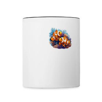 Clownfish Clownfische Clownfisch - Tasse zweifarbig - Weiß/Schwarz - Vorne