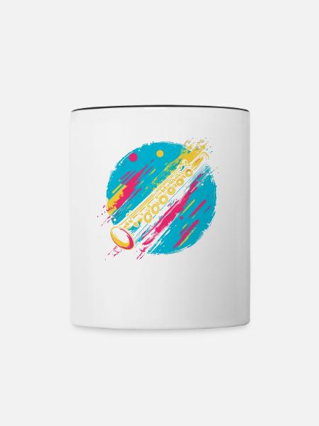 Flöte - Tasse zweifarbig - Weiß/Schwarz