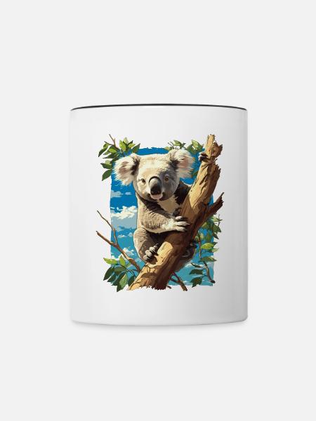 Koalas Koala - Tasse zweifarbig - Weiß/Schwarz