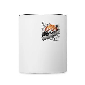 Red Panda Little Pandas Little Red Panda - Contrasting Mug - white/black - Front