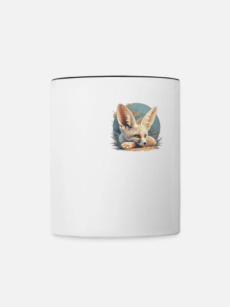 Fennec Fox Fenneks Fennek - Tasse zweifarbig - Weiß/Schwarz