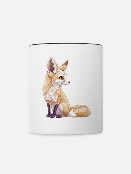 Fennec Fox Fenneks Fennek - Tasse zweifarbig - Weiß/Schwarz
