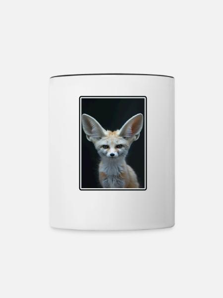 Fennec Fox Fenneks Fennek - Tasse zweifarbig - Weiß/Schwarz