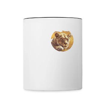 Lionne Lionnes Lionne - Mug contrasté - blanc/noir - Devant