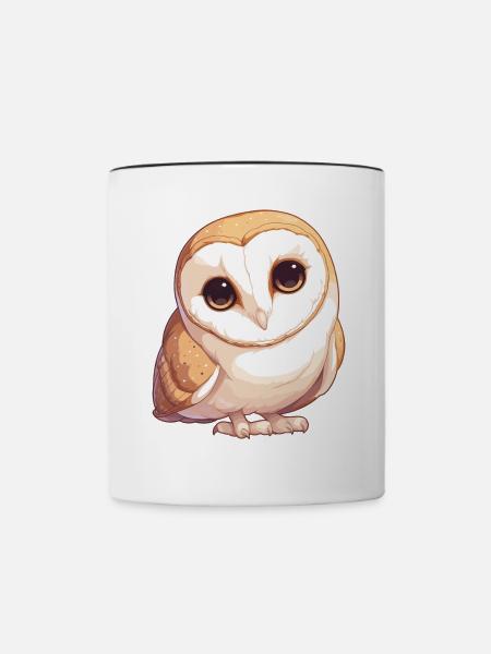 Barn Owl Schleiereulen Schleiereule - Tasse zweifarbig - Weiß/Schwarz