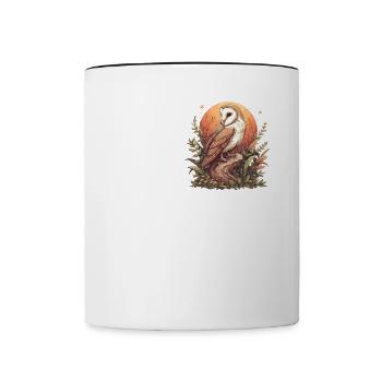 Barn Owl Schleiereulen Schleiereule - Contrasting Mug - white/black - Front