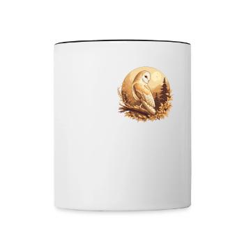 Barn Owl Schleiereulen Schleiereule - Contrasting Mug - white/black - Front