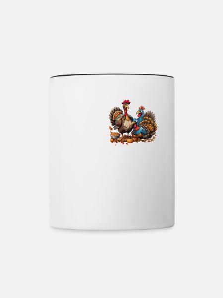 Turkey Truthähne Truthahn - Tasse zweifarbig - Weiß/Schwarz