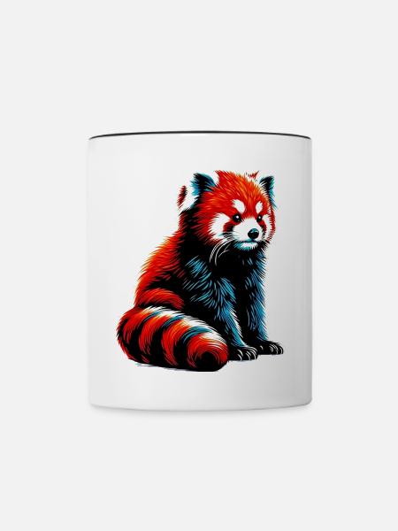 Kleiner Panda - Tasse zweifarbig - Weiß/Schwarz