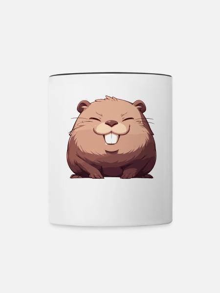 Beaver Bieber - Tasse zweifarbig - Weiß/Schwarz