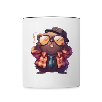 Beaver Bieber - Tasse zweifarbig - Weiß/Schwarz - Vorne