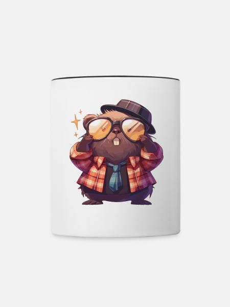 Beaver Bieber - Tasse zweifarbig - Weiß/Schwarz