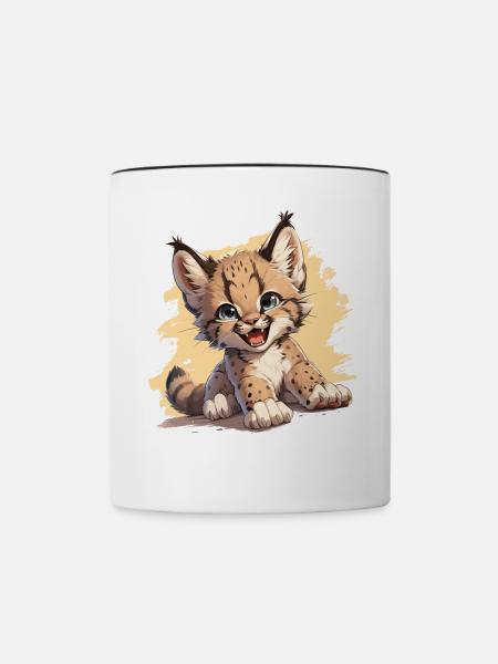 Lynx Luchse Luchs - Tasse zweifarbig - Weiß/Schwarz