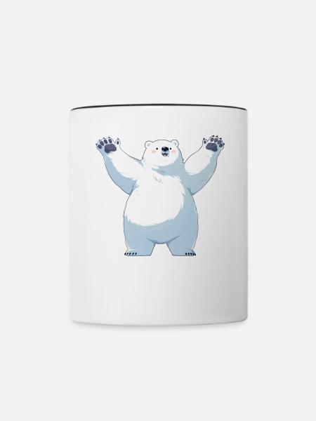 Polar Bear Eisbären Eisbär - Tasse zweifarbig - Weiß/Schwarz