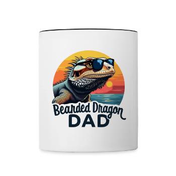 Bartagamen Spruch Dad Lustiges Bartagamen Geschenk - Tasse zweifarbig - Weiß/Schwarz - Vorne
